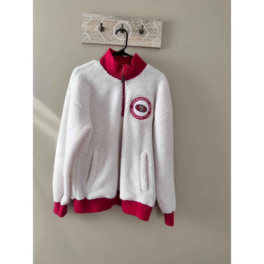 Tommy Hilfiger Cream San Francisco 49ers Jordan Sherpa Quarter-Zip Sweatshirt